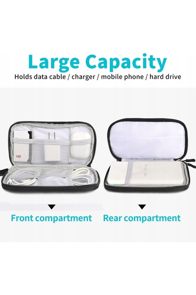 Trizand Organizator cabluri, husă, încărcător, power bank, geantă pentru cabluri