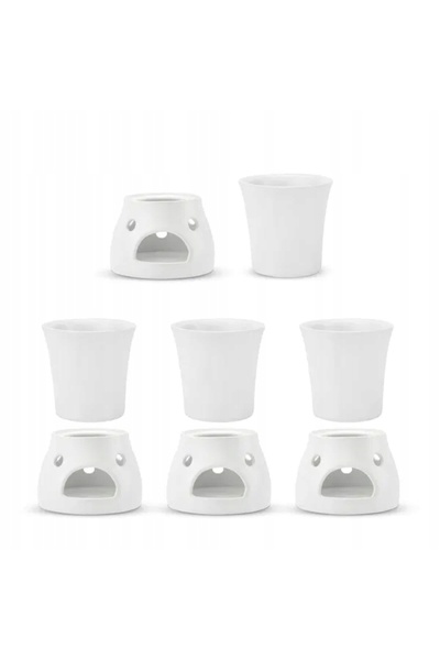 NO BRAND Căni de piatră pentru vin fierbinte KERA CERAMICS WHITE WATRA 8 el.