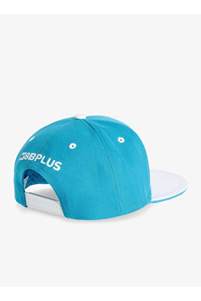 NO BRAND Șapcă cu cozoroc 8b+ Snapback Cap Eat More Chalk - albastru/alb