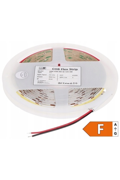 NO BRAND Bandă LED COB profesională 8W 12V 6500K pentru iluminat interior - 5m
