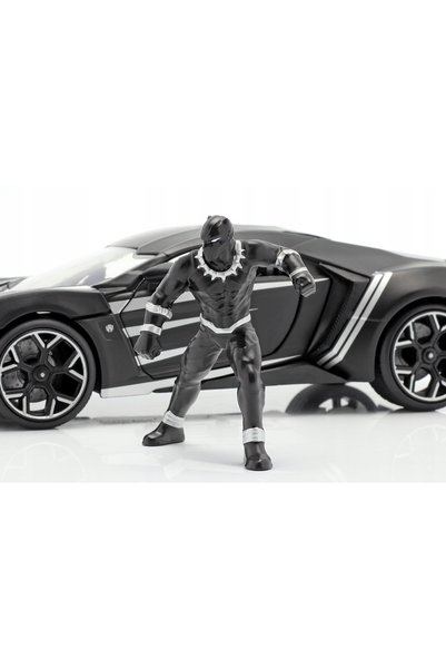 Jada Toys JADA AVENGERS LYKAN HYPERSPORT + FIGURINĂ BLACK PANTHER 1:24 MODEL NOU