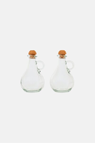 Muy Mucho 2 Pieces Cruet Glass Cork, Transparent