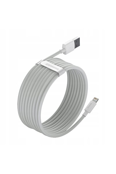 NO BRAND 2x cablu Baseus USB la Lightning PD 2.4A, 1.5m, Alb