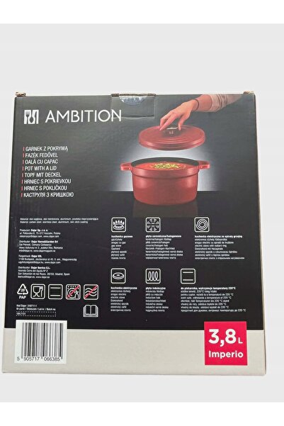 NO BRAND AMBITION IMPERIO Vas cu capac 3.8 l 24 cm pentru cuptor până la 220°...