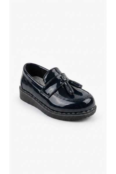 Ustalar Ayakkabı Çanta Navy Blue Patent Leather Boys' Classic Shoes 612.115