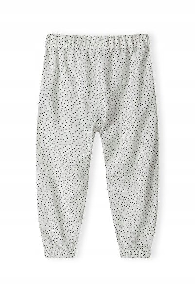 NO BRAND Pantaloni de fete MINOTI albi cu buline 98