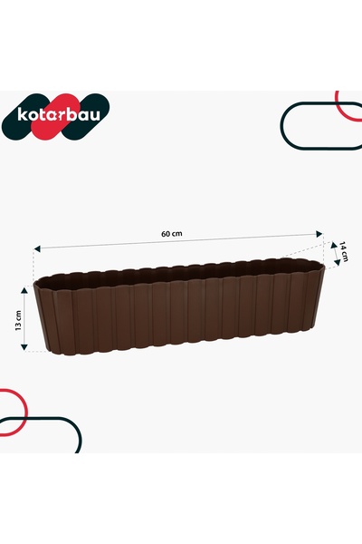 NO BRAND Jardinieră ovală de balcon, maro rustic, 60cm, 4 bucăți