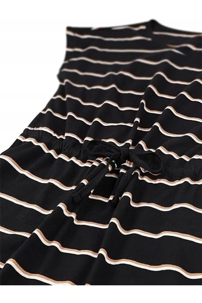 ONLY Rochie de damă cu dungi negre și camel, pachet de 2, mărimea L