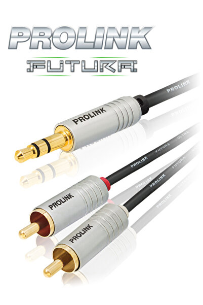 NO BRAND Cablu 2 x RCA - 3.5mm MINI JACK AUDIO AUX PROLINK FUTURA SLIM FSL 20...