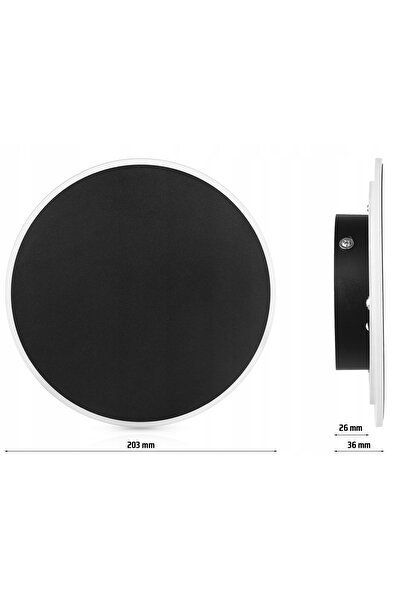 NO BRAND Aplică de perete modernă, rotundă, tip inel, cu LED, neagră, 20cm