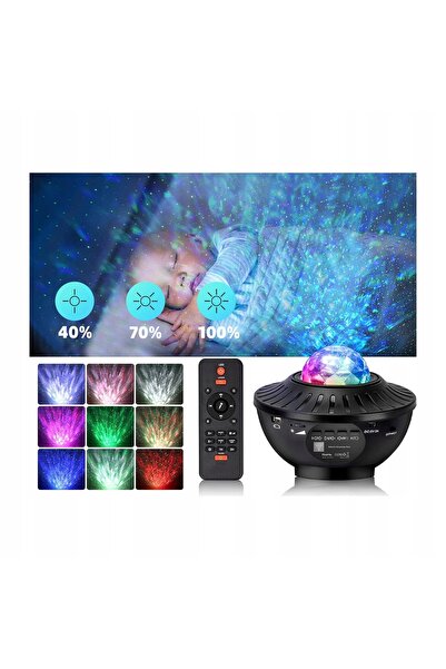 NO BRAND Proiector de stele cu LED, lampă de noptieră, difuzor Bluetooth