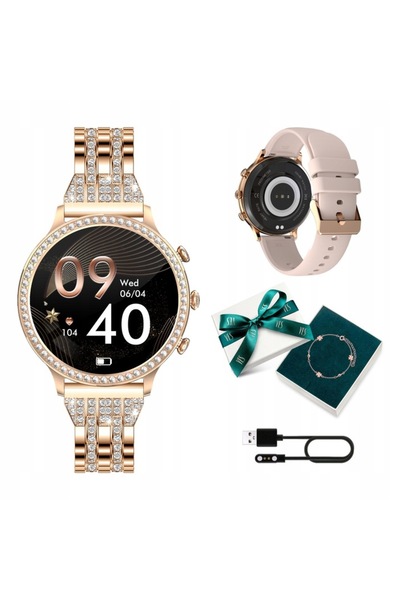 NO BRAND Smartwatch de damă Sensorr sh802023 auriu/negru