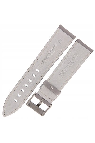 NO BRAND DILOY 330 - GRIS - 22 mm - Curea de ceas din piele cu textură netedă