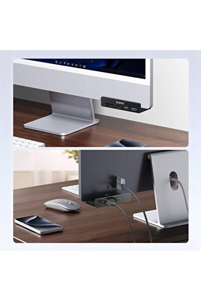 Orico Hub USB-C de 5Gbps, alimentat activ, tip Bolt-on, cu 2 porturi USB-A și...