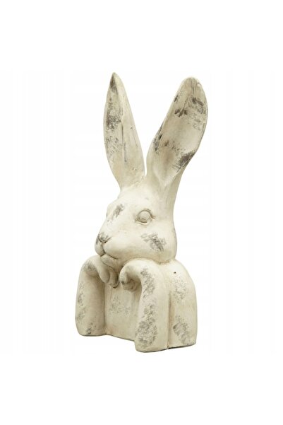 NO BRAND Figurină decorativă Bust de iepure Alb h. 49 cm