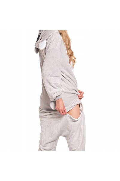 NO BRAND Pijama de damă, costum Kigurumi, salopetă gri koala, 145-155 cm, S