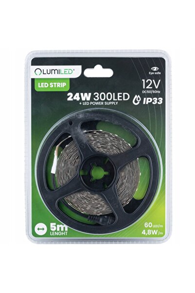 NO BRAND Kit bandă LED cu lumină puternică 12V 300 LED-uri 24W 2640lm Neutru ...