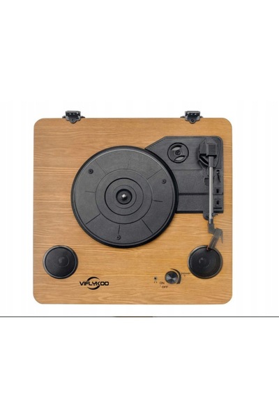 NO BRAND Gramofon cu Bluetooth și 3 viteze, difuzoare AUX RCA, din lemn natural