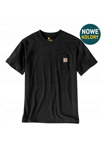 Carhartt Tricou bărbați, gros, cu buzunar, K87 001, negru, XS