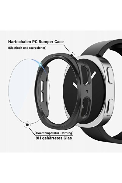 NO BRAND 4x Husă de protecție + 4x Sticlă pentru Samsung Galaxy Watch 8 40mm ...