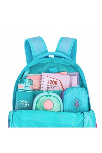 NO BRAND Rucsac școlar pentru adolescente Astra ABAG HEXAGON MINT OMBRE pentr...
