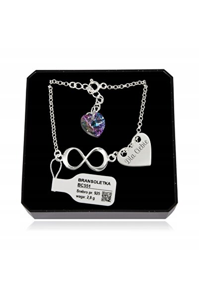 NO BRAND Brățară de argint cu cristale. Swarovski Inimă Infinită GRAWER Argin...