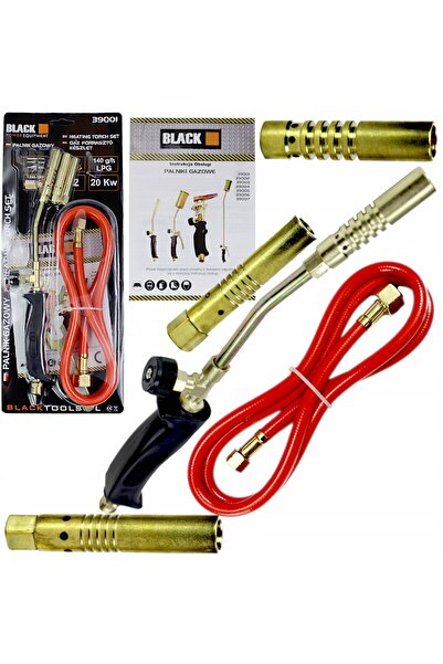 BLACK Arzător cu gaz pentru lipit, fier de lipit, 3 duze, lampă