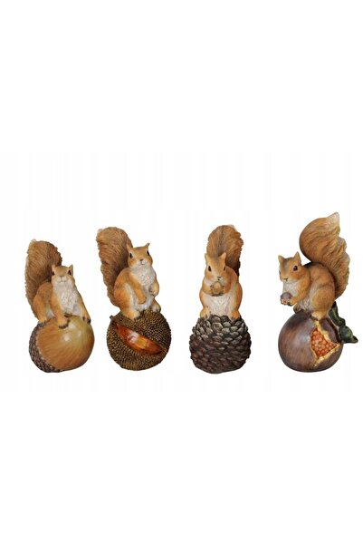 NO BRAND Figurină decorativă Veveriță Granat III