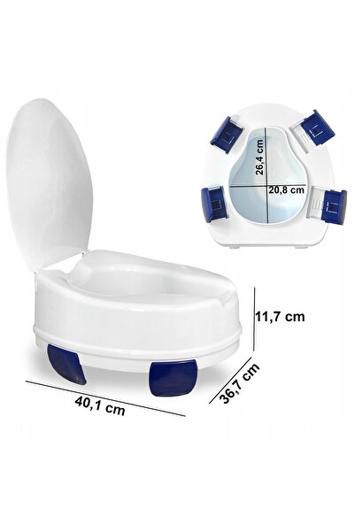 NO BRAND Înălțător de toaletă cu capac de 11 cm RF-871