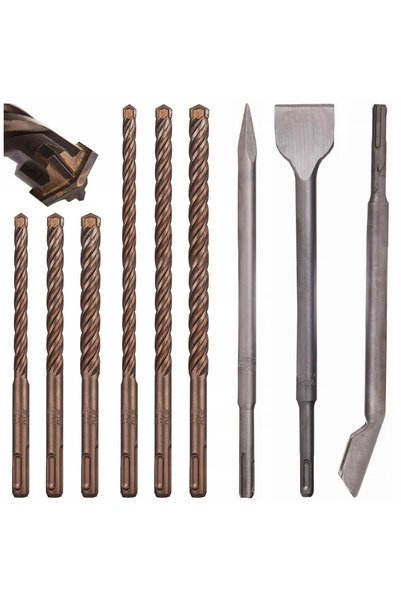 NO BRAND Set complet de burghie pentru beton, 6-10 mm, și dălți Schmith SDS+ ...