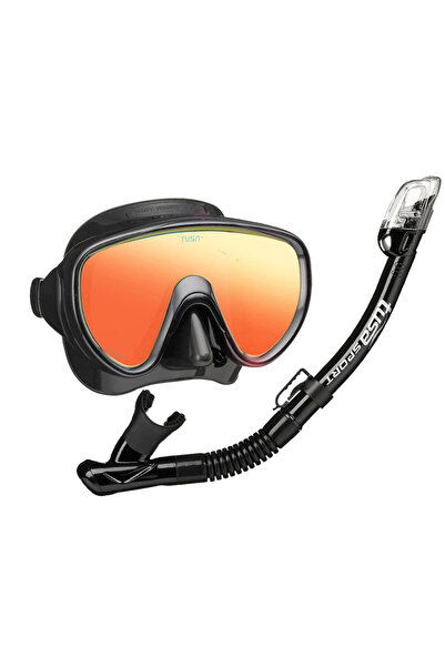 NO BRAND TUSA SET de scufundări SERENE PRO mască MIRROR tub SUCH snorkeling BK