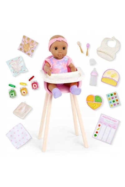 NO BRAND Păpușa Bobas Emilia de 20 cm – Set de hrănire cu scaun de la Our Gen...