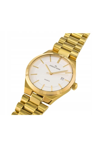 JORDAN KERR Ceas clasic bărbătesc, auriu, cu dată, P9012, 40 mm