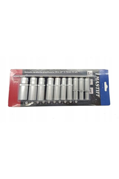 NO BRAND Chei hexagonale lungi cu cap de 3/8, set de 10 bucăți, 8-19 mm