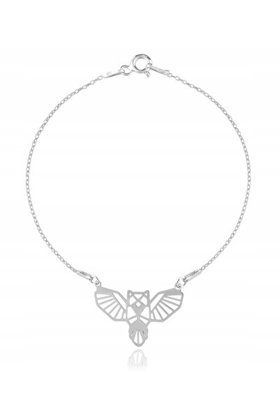NO BRAND Brățară SOWA bufniță origami pe picior argint 925
