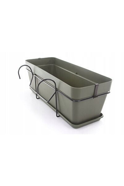 NO BRAND Jardinieră de balcon din grafit Capri 50x28, dreptunghiulară