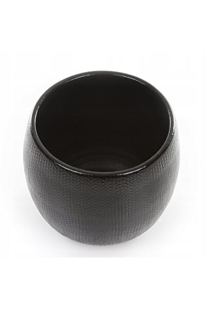 NO BRAND Ghivece ceramice negre PORTO 16/16 cm, cu finisaj negru și textură b...