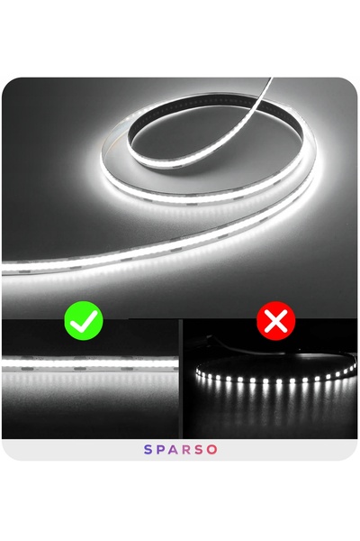 NO BRAND Kit bandă LED COB NEON 10m 24V 6000K ALB RECE 480 LED-uri/m sursă de...