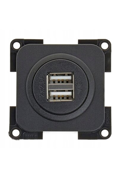 NO BRAND Priză de încărcare pentru rulotă, USB dublă 5V 2x 2,5 A, negru, Fawo