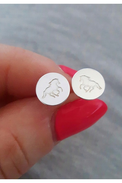 NO BRAND Cercei tip știft, Cai, Celebritate, Argint 925