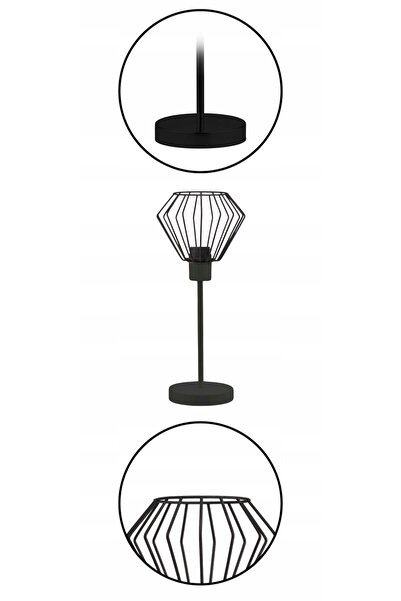 NO BRAND Lampă de masă modernă, neagră, stil loft, LED E27, cu fir, lumină de...
