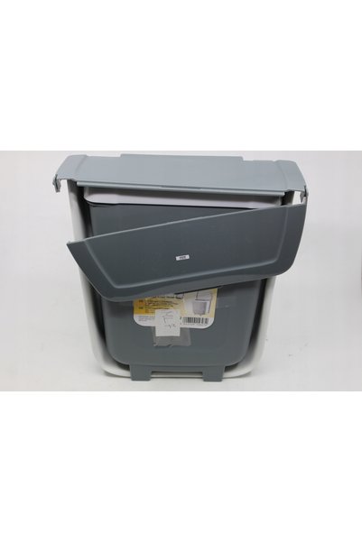 NO BRAND Coș de gunoi pentru camping cu capac pliabil 8 L gri alb Camp4