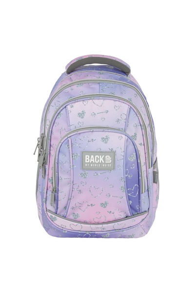 NO BRAND Rucsac școlar cu multiple compartimente, mov, 26 L
