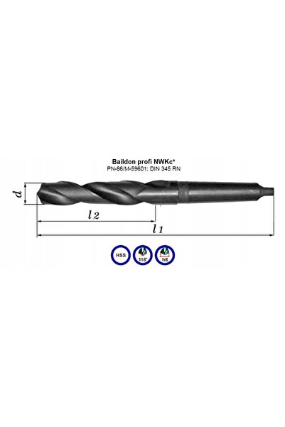BAILDON Burghiu pentru metal NWKc HSS-F 35mm 339mm