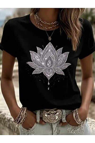 26LIK Inner Peace Mandala Botanical Floral Print T-Shirt For Boho Gift & Dail...