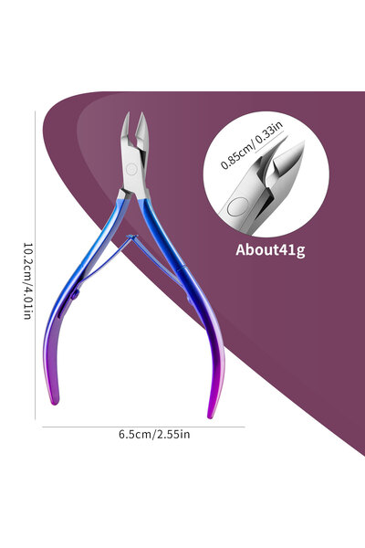 choice2 Gradient Color Stainless Steel Rainbow Nail Art Nippers Dead Skin Rem...