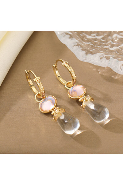 Choice Gold-color French Elegant Copper Dangle Earrings Feature Hammered Hoop...