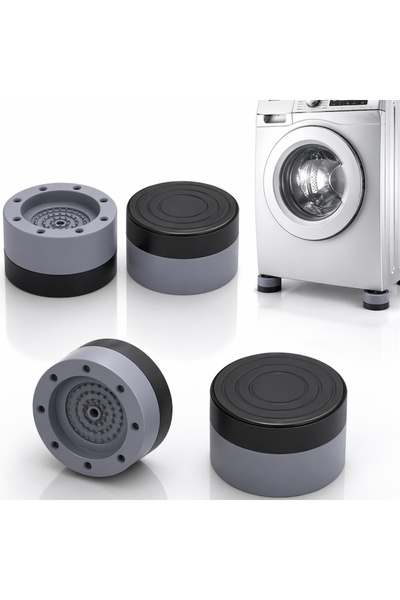 MACVI Set de 4 tampoane din plastic pentru picioare, gri — Stabilitate și con...