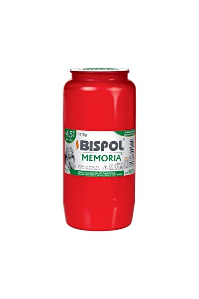 BISPOL Set 2 x Rezerva Candela cu Ulei Rosu, 100 Ore, Inaltime 14 cm