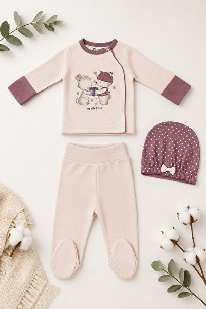 Beniizle My Little Friend Printed 3-Piece Baby Hospital Discharge Set